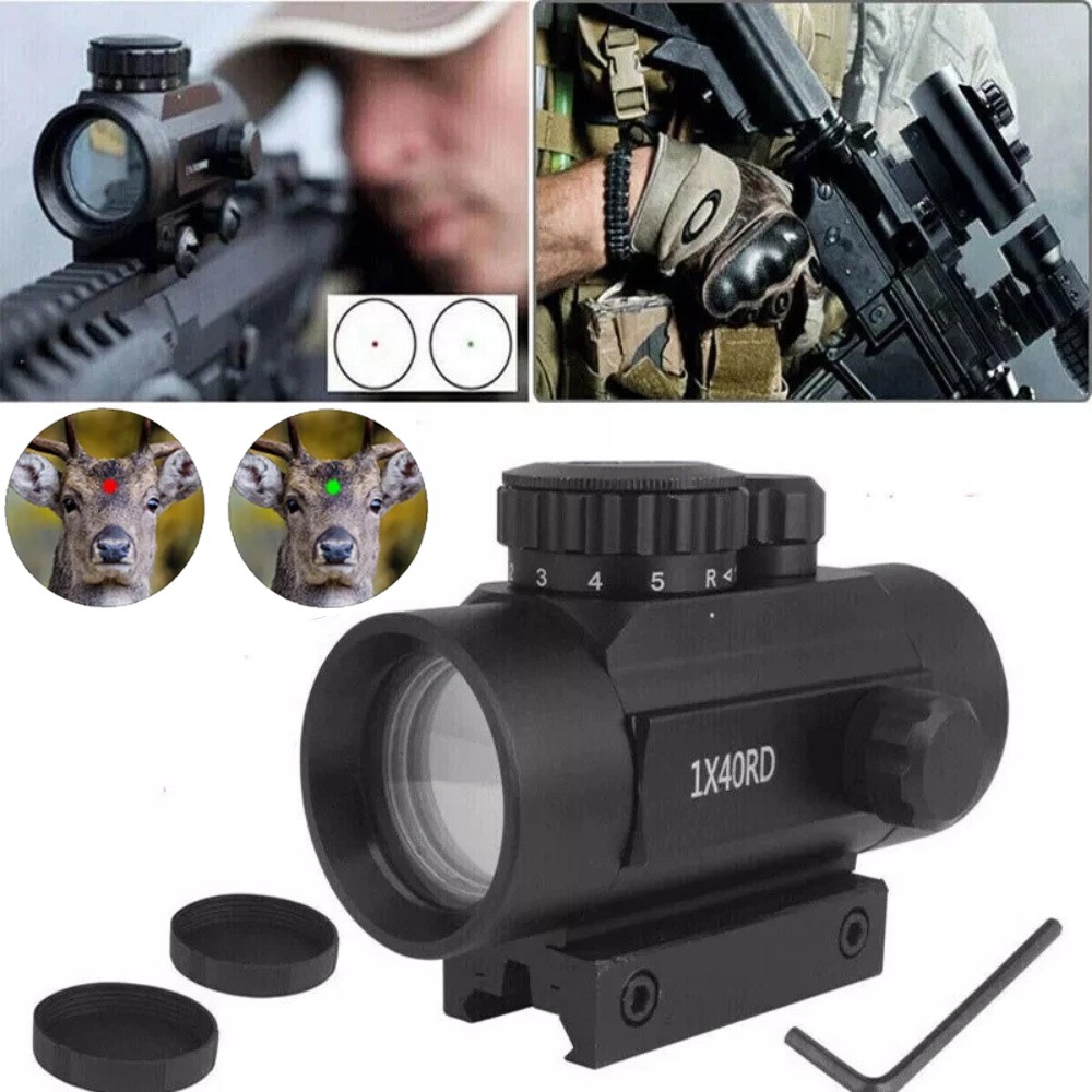 Tactical Optics Riflescope Red Green Dot Sight Scope 11/20mm Rail hunting 1X40mm