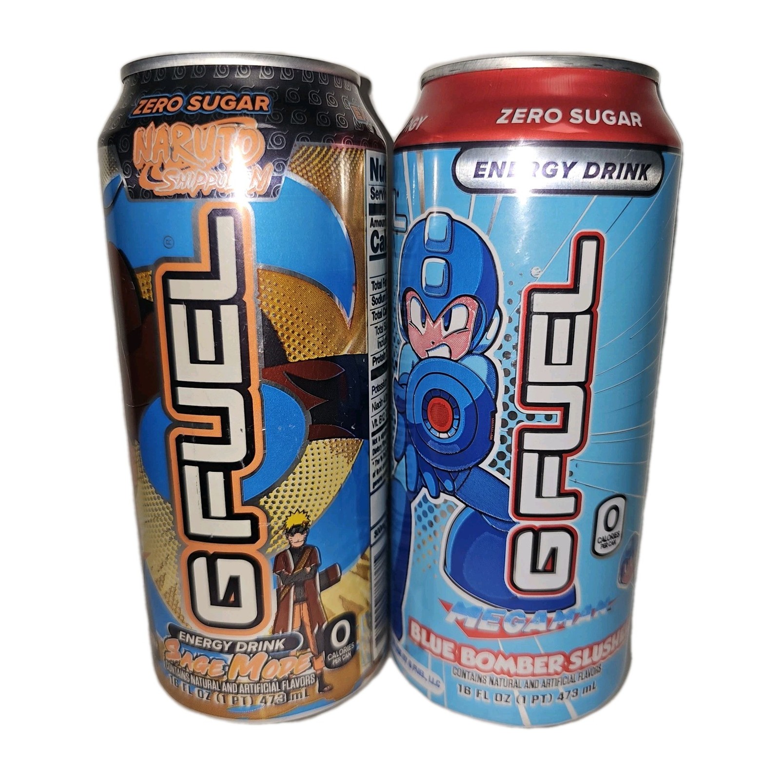 GFUEL Limited Edition Naruto Shippuden Mega Man Zero Sugar Energy Drinks Gift Pk