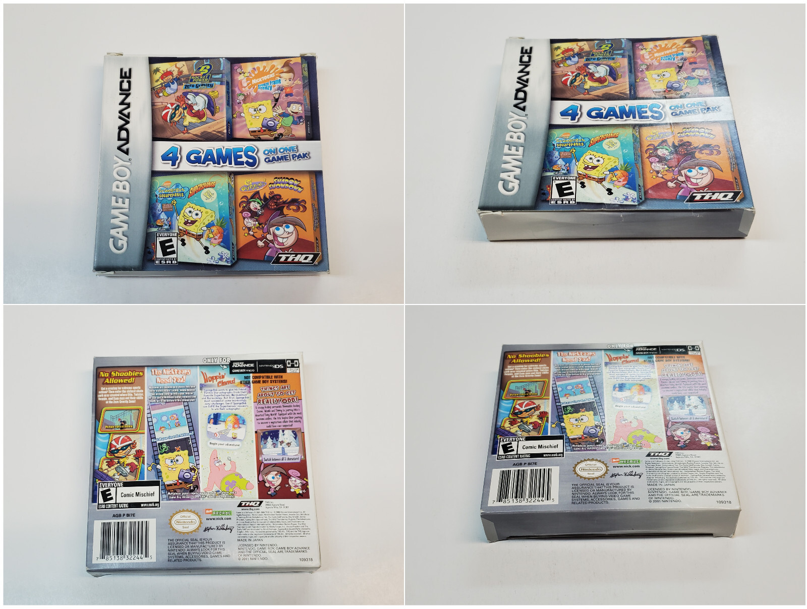 Nickelodeon 4 Games on One Game Pack GBA Authentic Box & Manual Only *