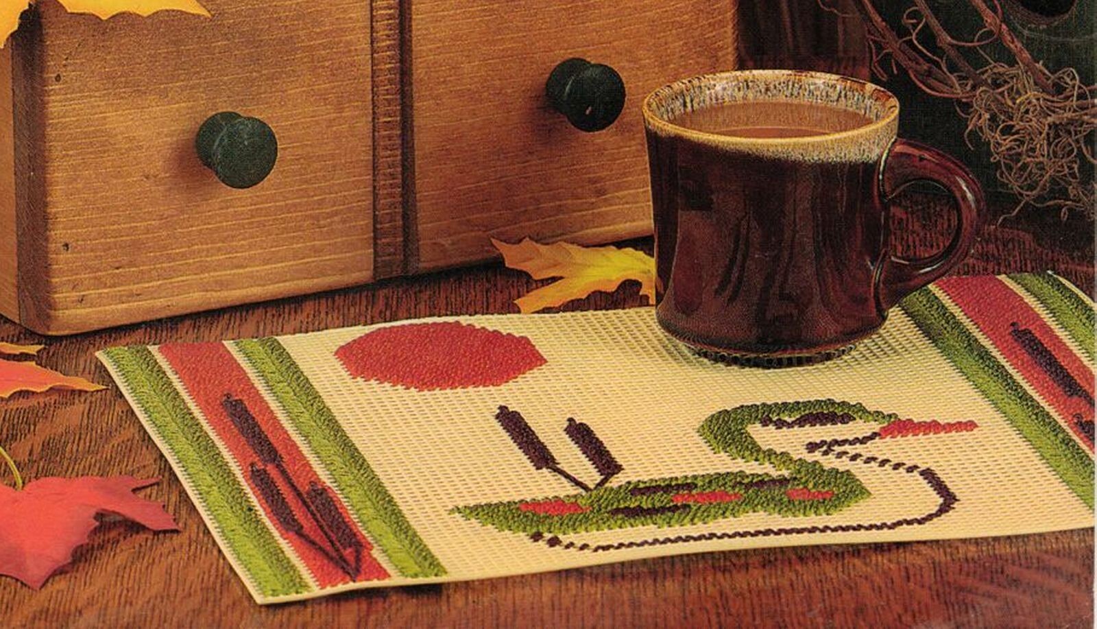 Plastic Canvas Mallard Duck Place Mat Tissue Cover Framed Piece Sign Patterns