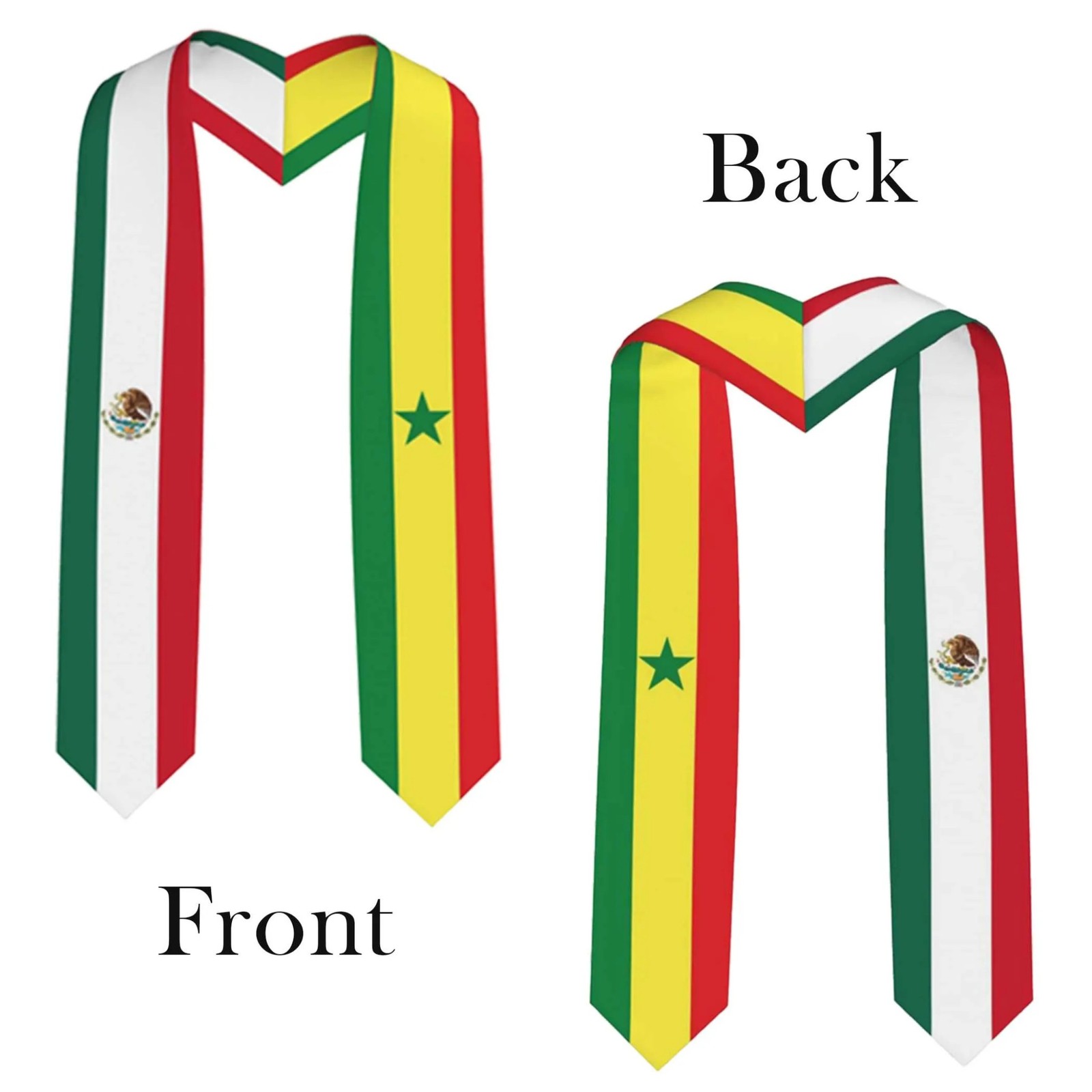 Custom Multi Country Flag Graduation Stole 2026 Personalized Grad Sash