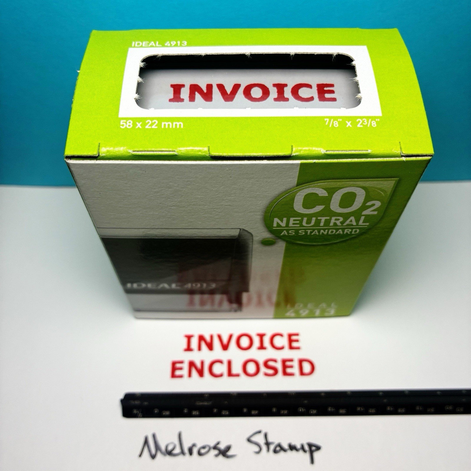 Invoice Enclosed Self Inking Rubber Stamp Red Ink Ideal 4913