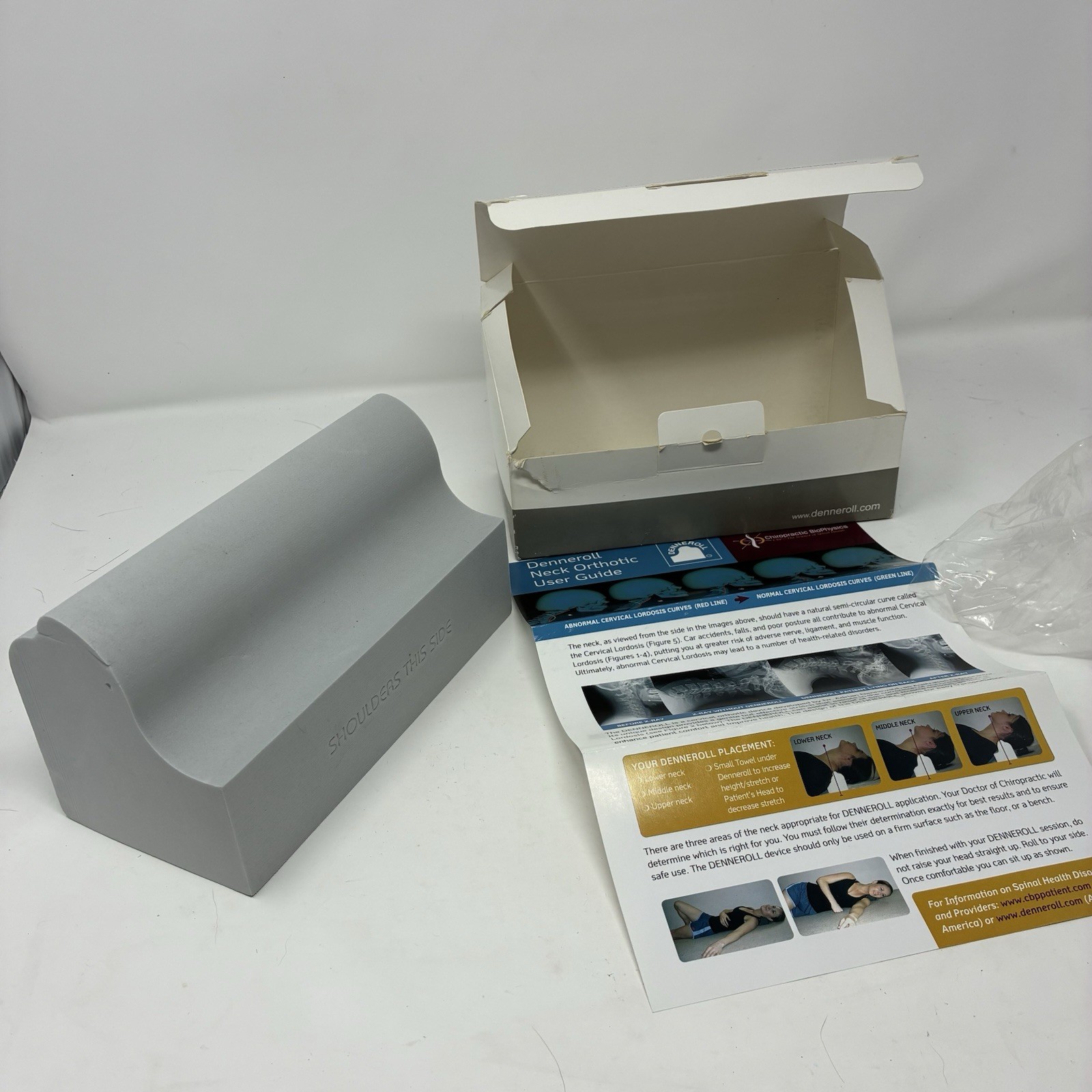Denneroll Cervical Neck Orthosis Size L Neck Support w/ Box User Guide