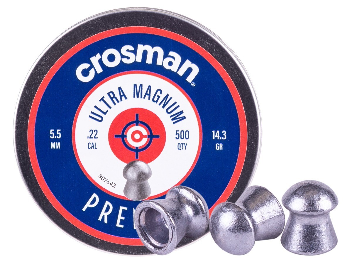 CROSMAN Premier 500 Count ULTRA MAGNUM Domed 5.5mm .22 Caliber Airgun Pellets