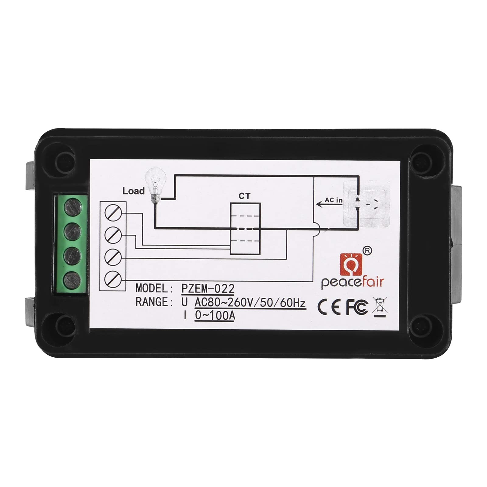 AC Digital Meter 80-260V 100A LCD Display Multimeter Ammeter Voltmeter