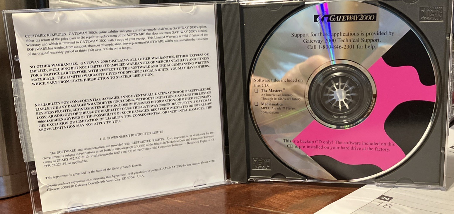 Gateway 2000 The Masters / Mediamatics - CD Rom Media