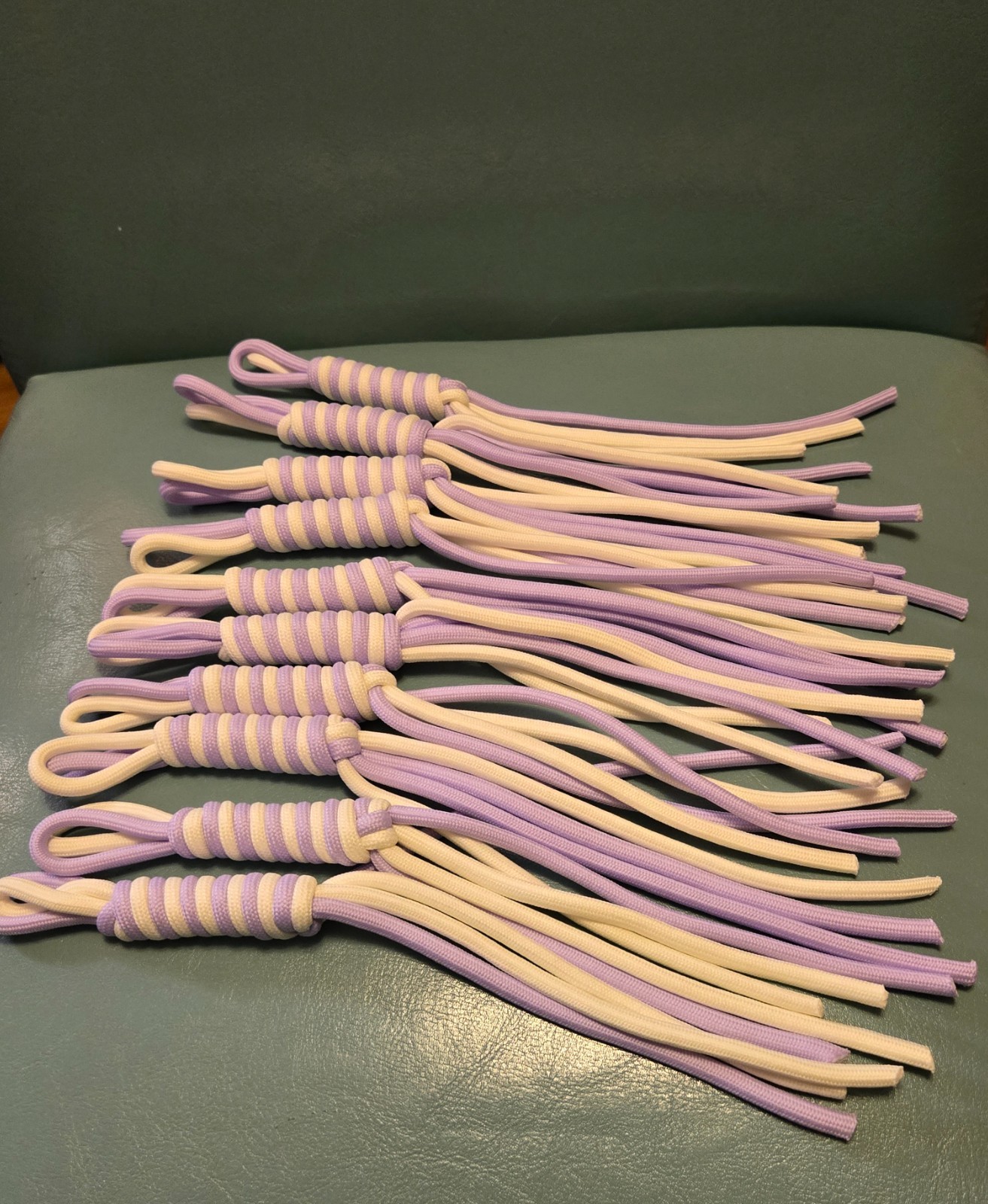 Handmade Purple & White Keychain Cord For DIY Crafts