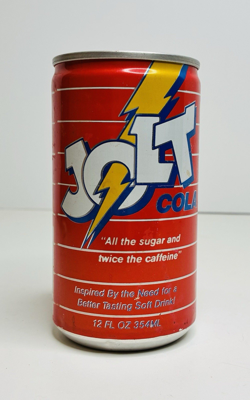 Jolt Cola 1980’s Aluminum empty collectible soda can. Michigan 10 Cent Refund.