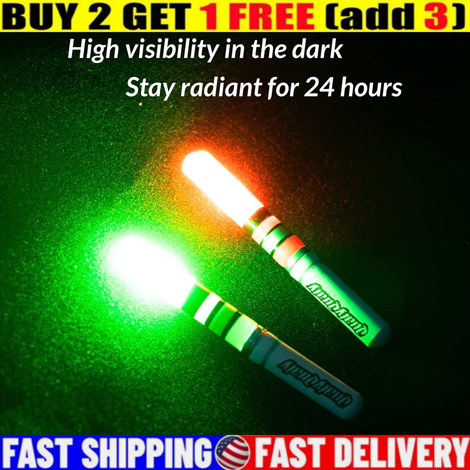 6Pcs LED Fishing Glow Sticks Night Fishing Light Up Fishing Bobbers Floats US