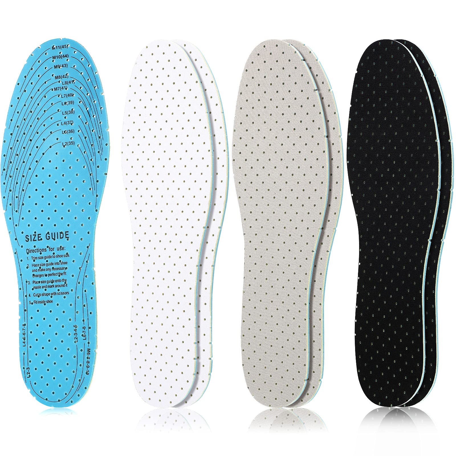 3 pares de plantillas transpirables para zapatos con amortiguaciÃ³n suave