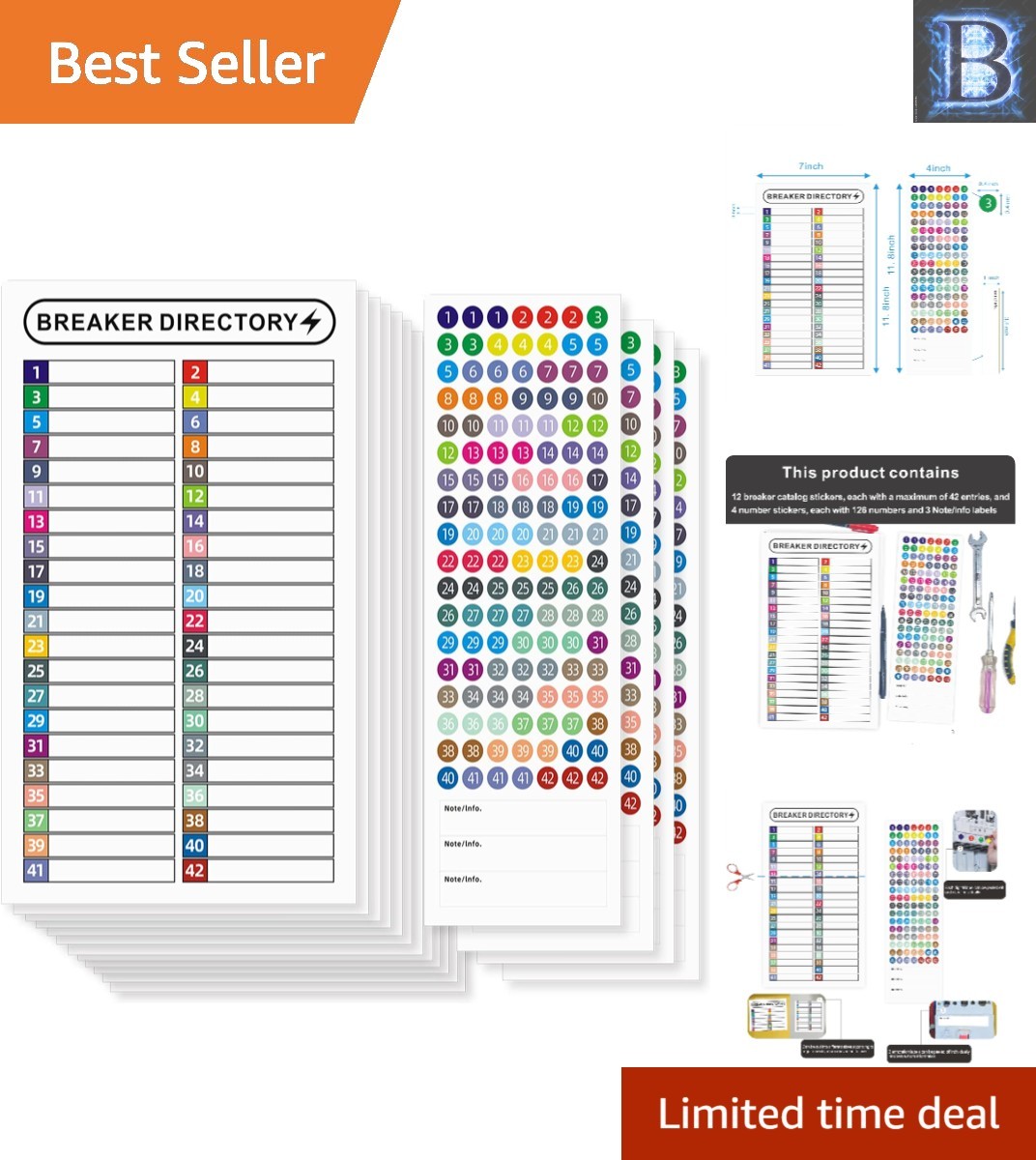 Reusable Electrical Box Labels - 16 Sheets for Easy Circuit Identification