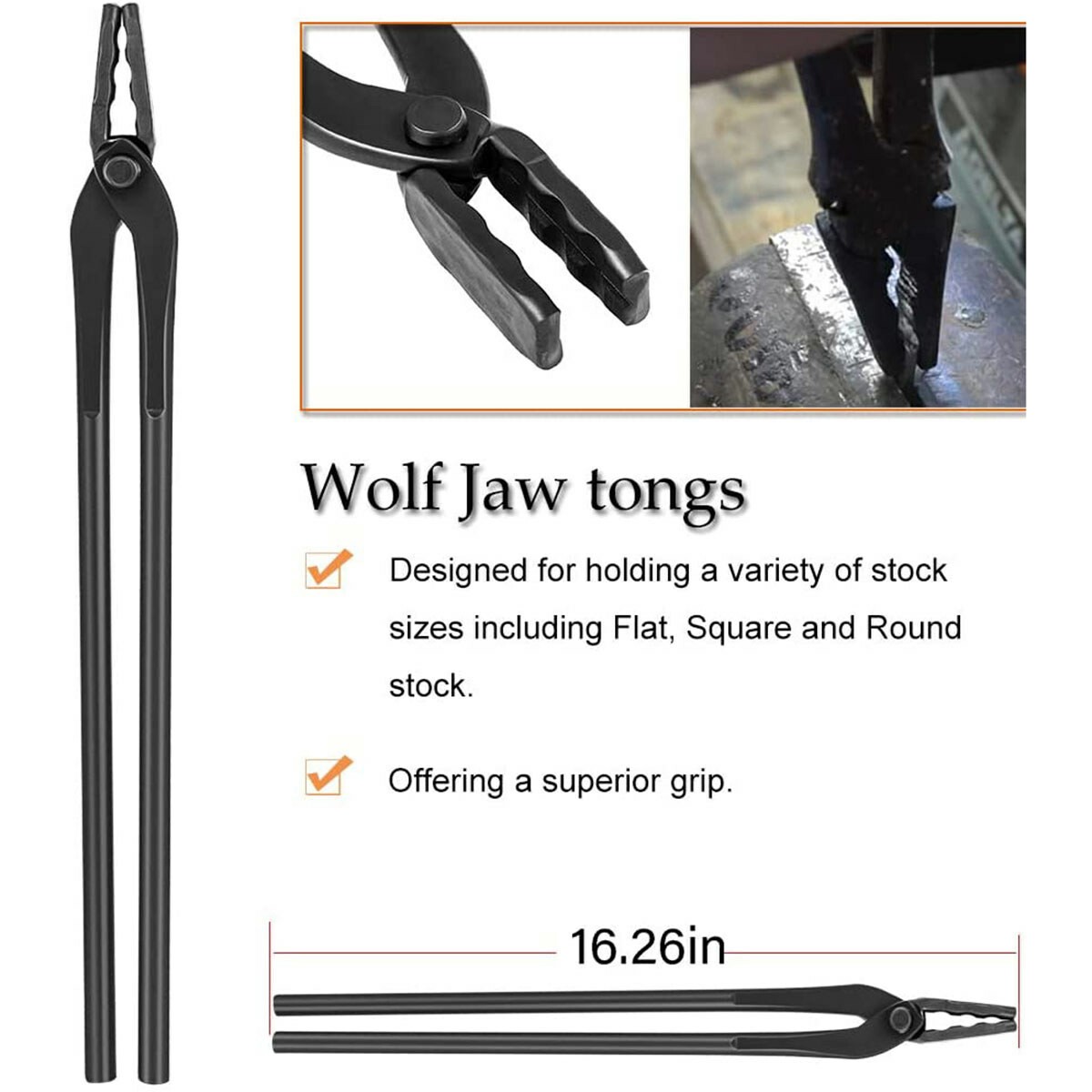 Knife Making Blacksmith Tongs Set 4pcs Forge Bladesmith Tools for Beginners