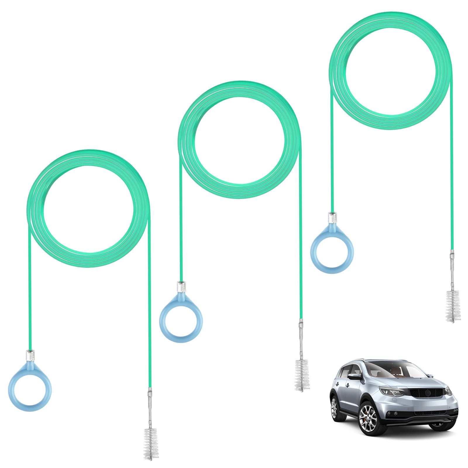 3 pcs Auto Sunroof Drain Cleaning Tool, 120 Inch Long Flexible Tube Cleaning Bru