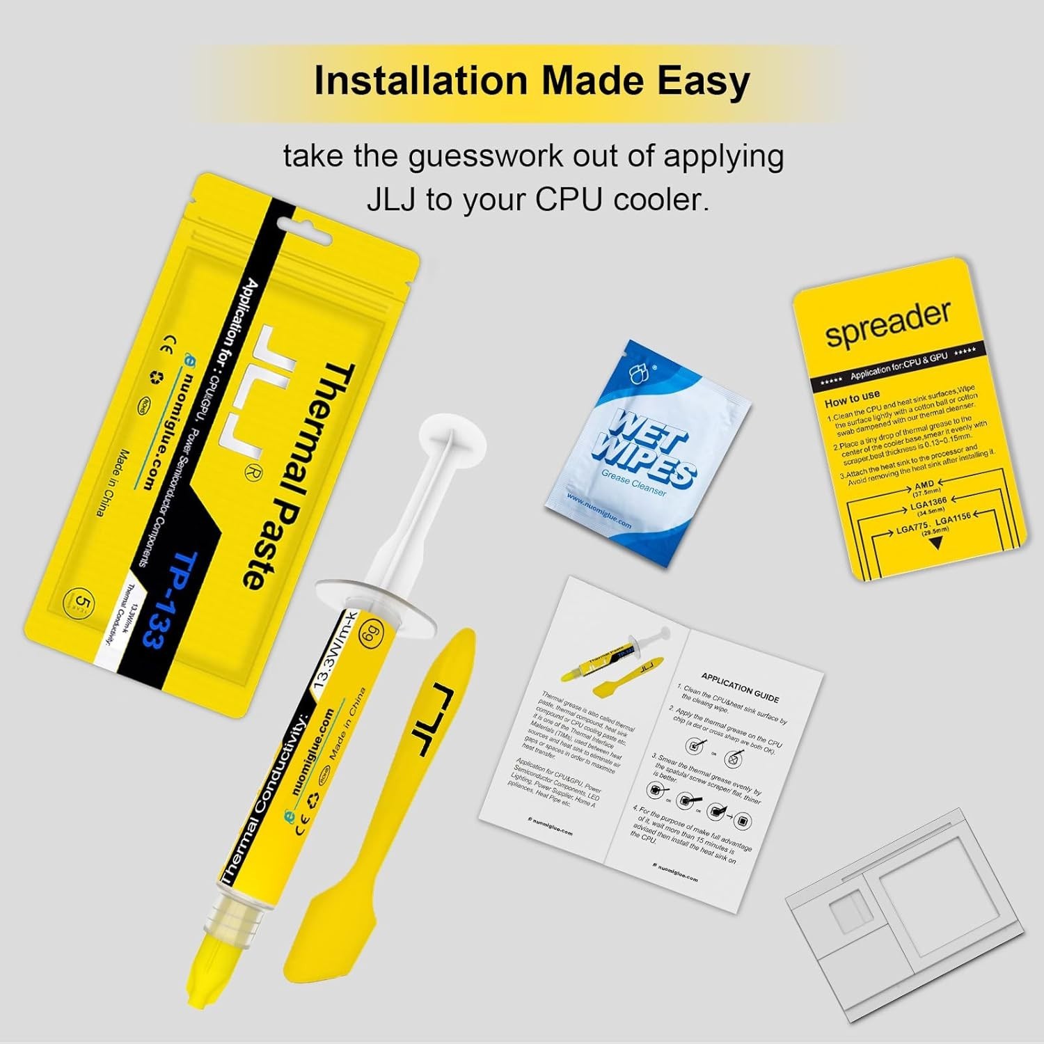6g Carbon-Based Thermal Paste with Applicator Kit for Universal Heat Dissipation