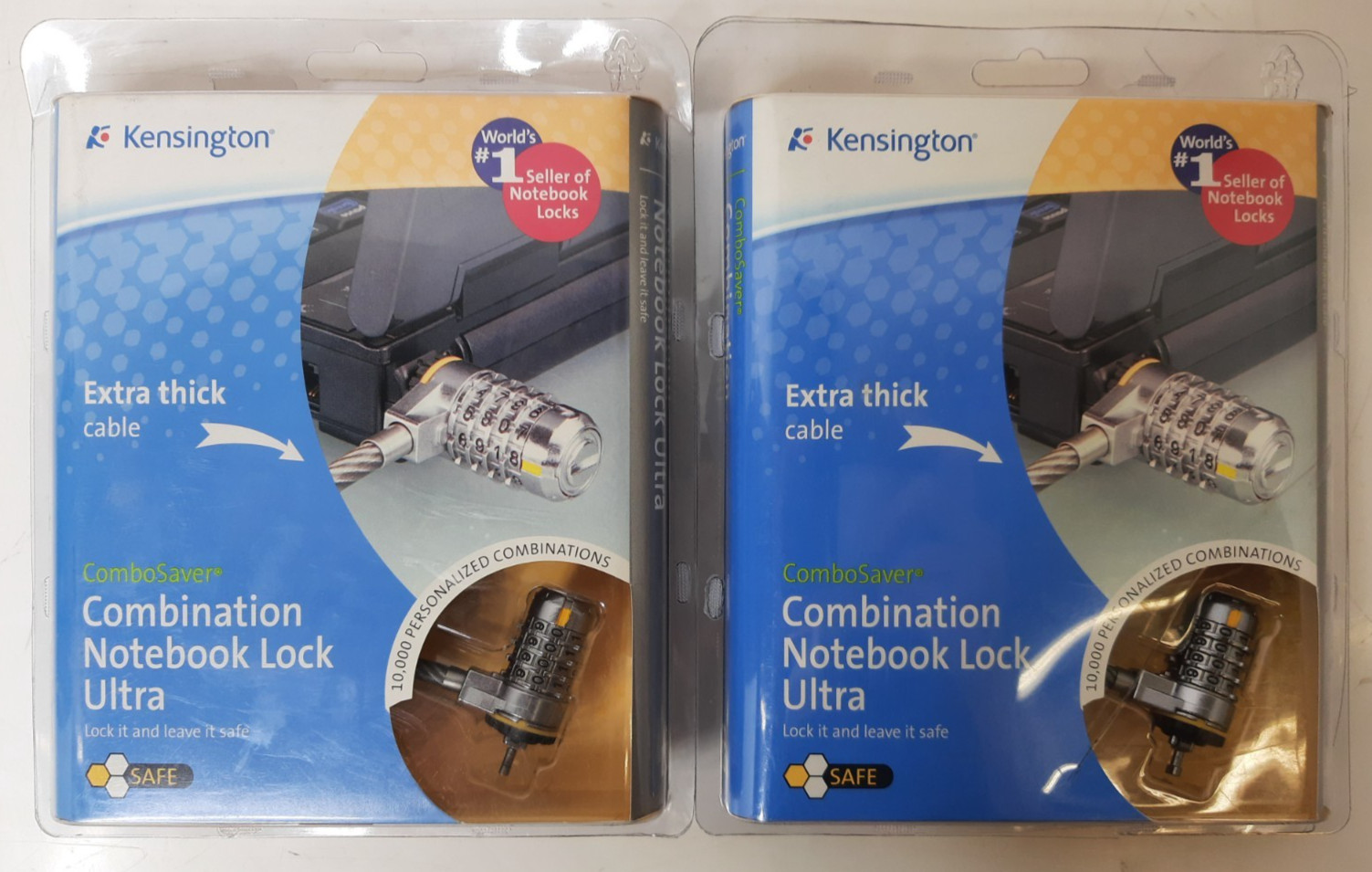 Lot of (2) Kensington Combination Notebook Lock Ultra Extra Thick K64516US