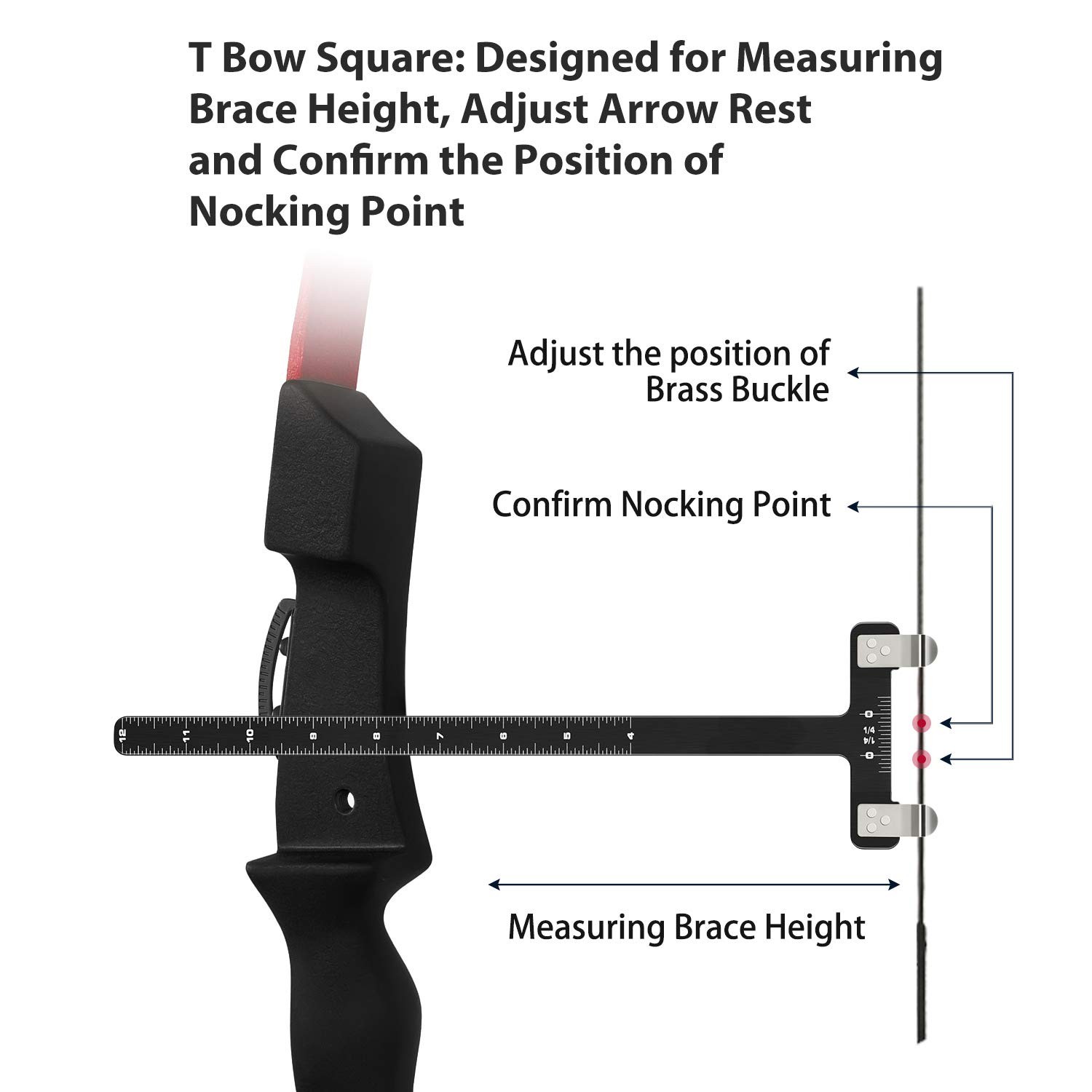 Zonon Bow String Nocking Points Pliers Strings Knock Set T Shape Black