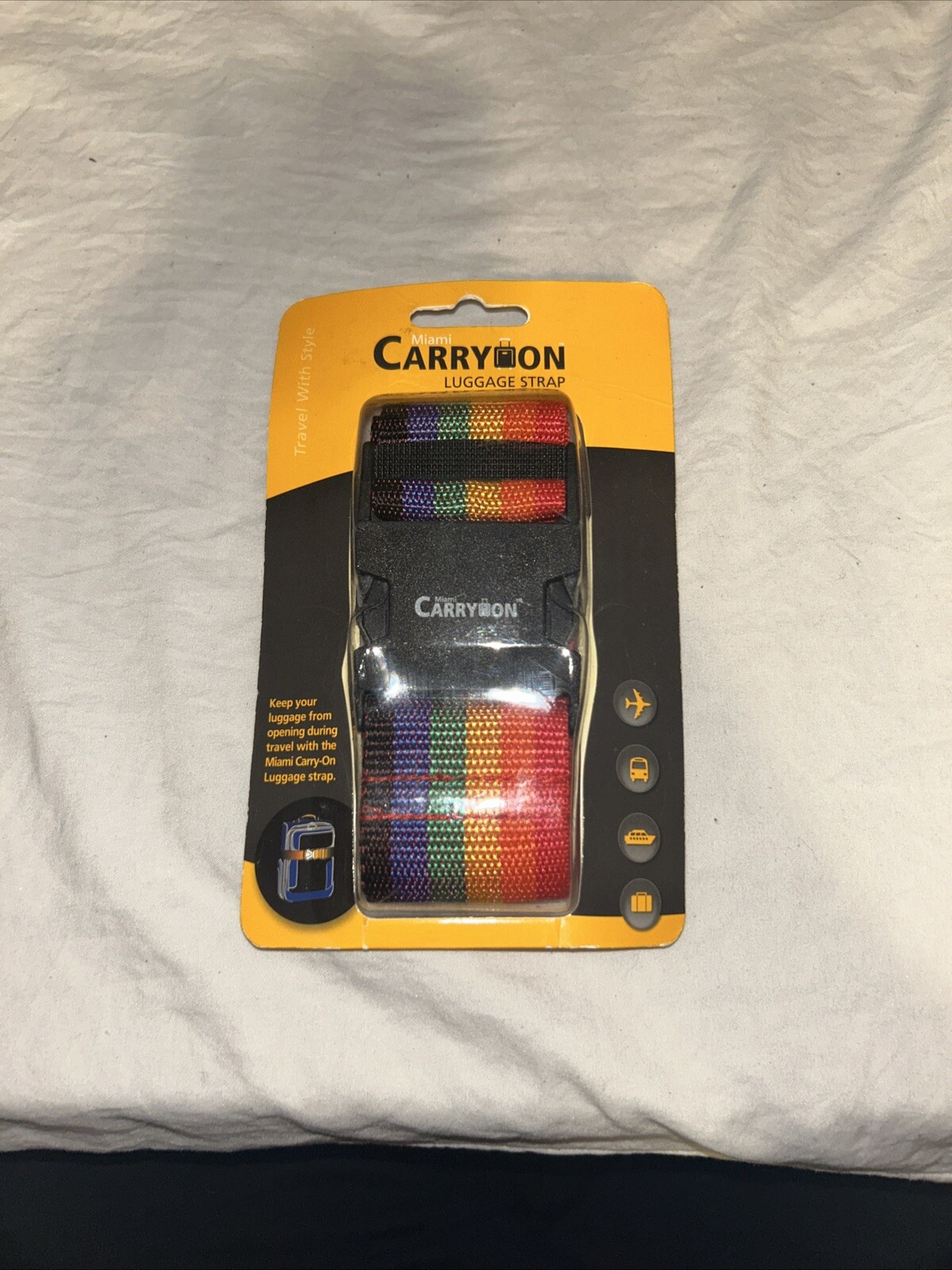 🌈NEW! Rainbow Miami Carry On Luggage Strap w/ I.D Tag LGBTQ