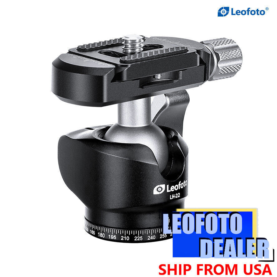 Leofoto LH-22 22mm mini Low Profile BallHead + PU-25 QR Plate; Arca