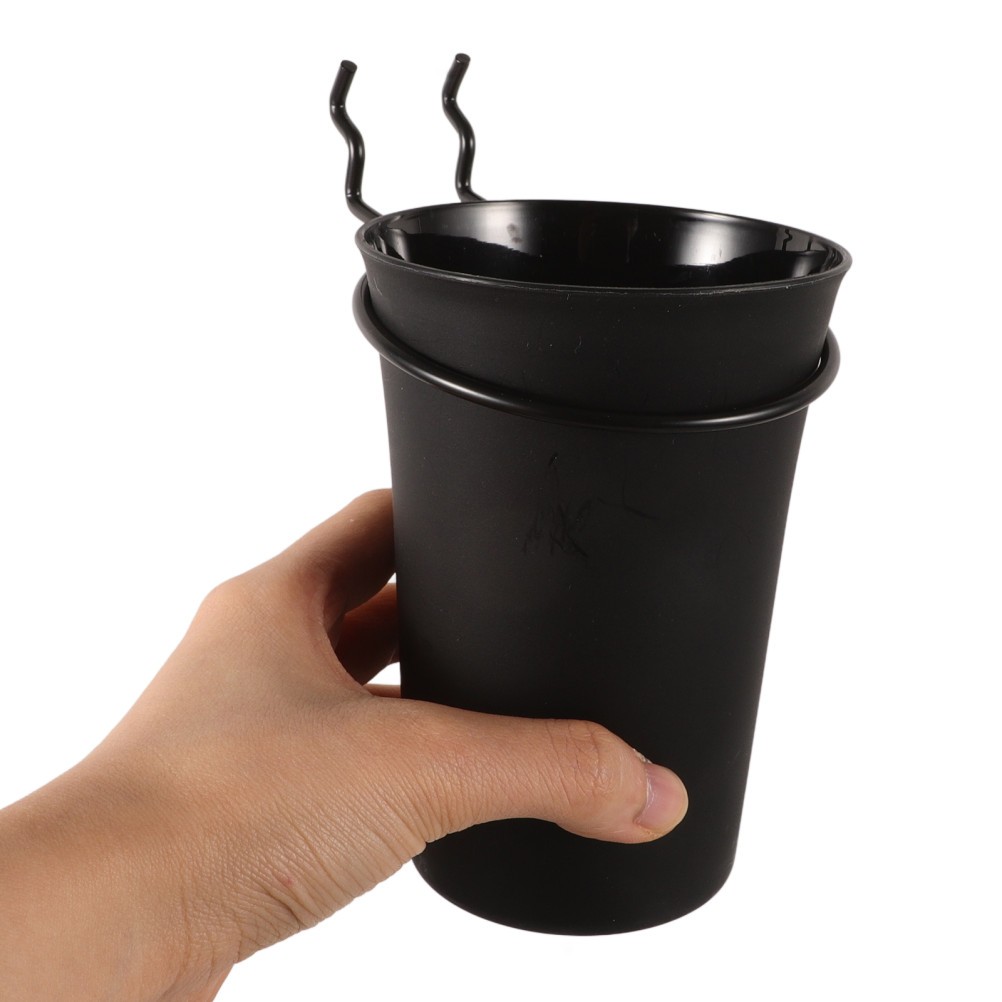 2Pcs Pegboard Tool Organizer Black Cups with Easy Install Hooks for Workspace