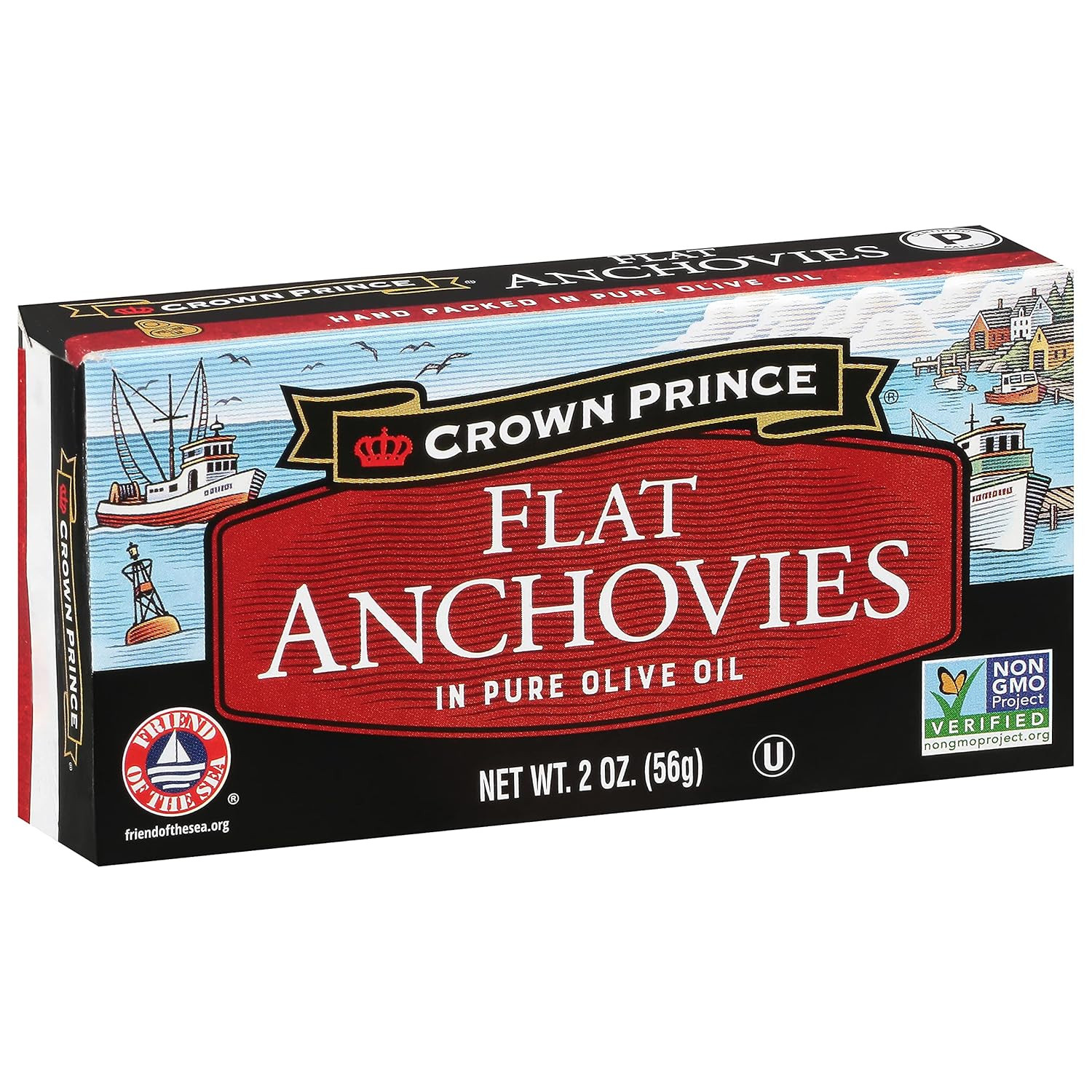 Flat Anchovies in Olive Oil, 2-Ounce Cans (Pack of 12)