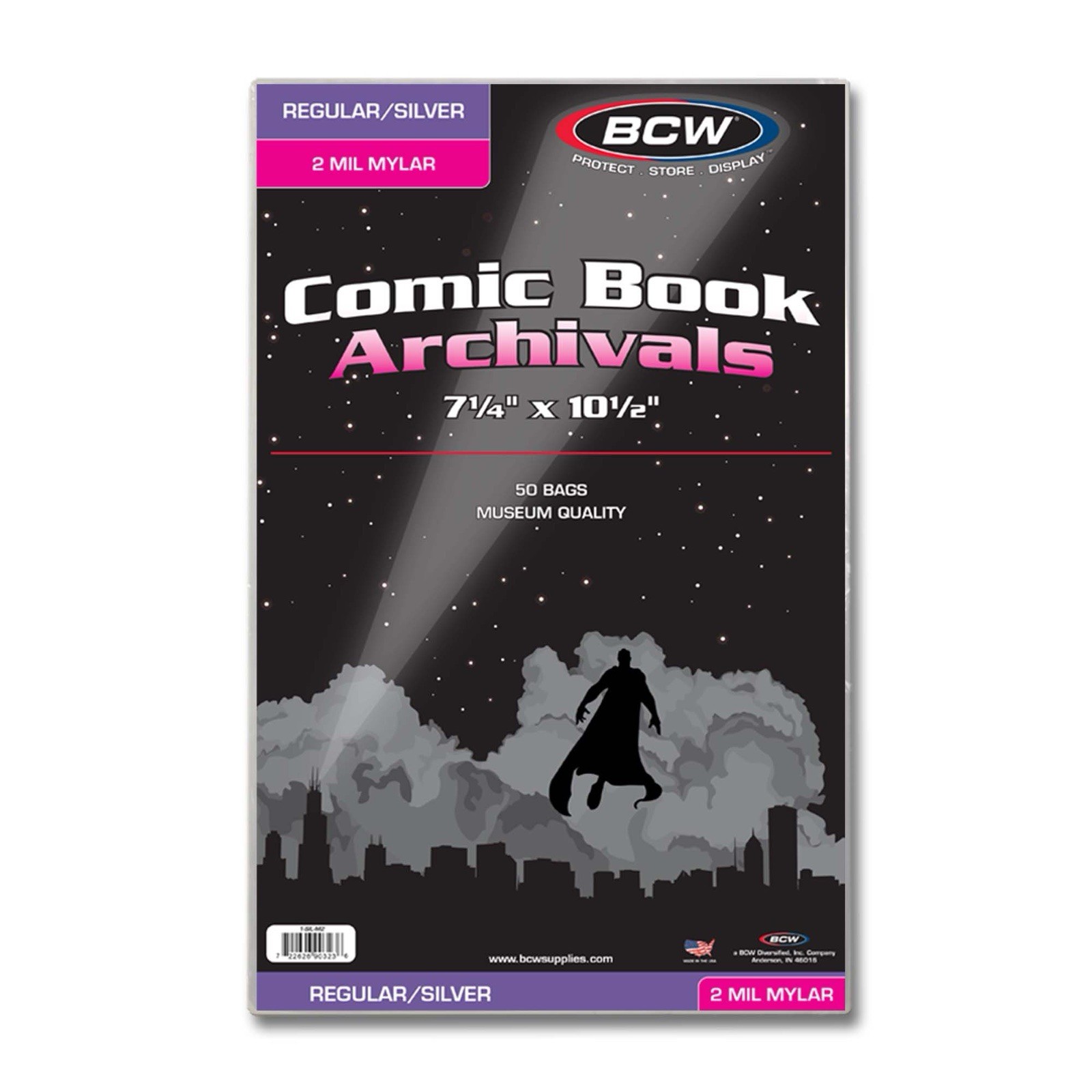 10x 50pk (Case) BCW Silver Age Comic Book Mylar Bags 2 mil 7.5 x 10.5 Archival