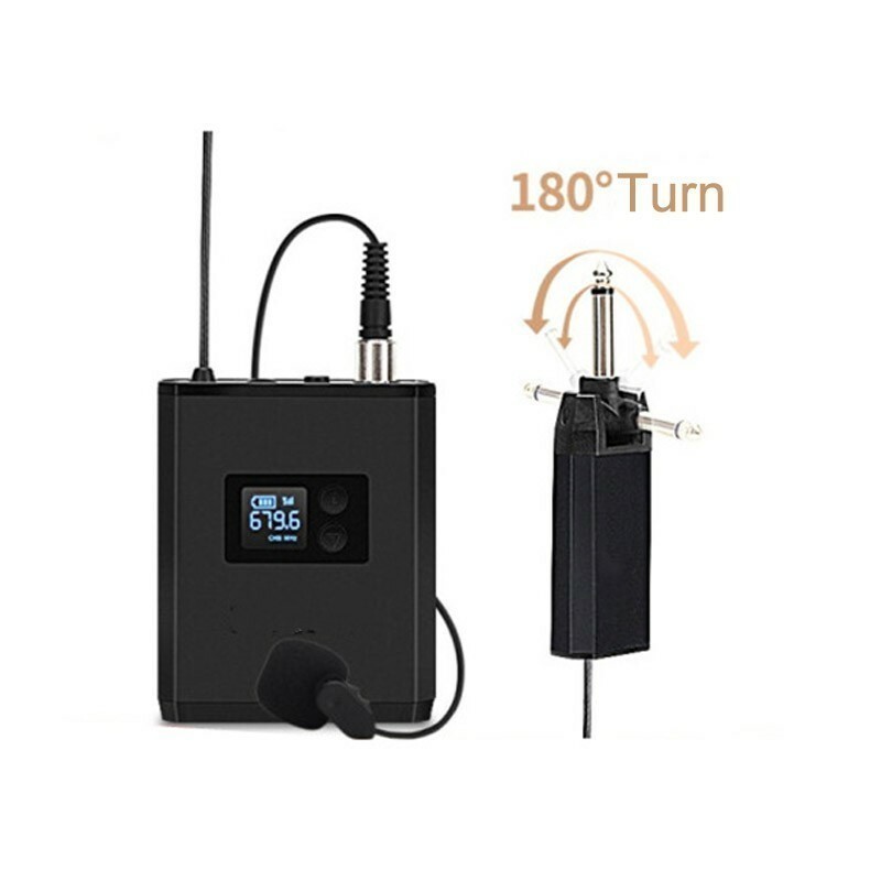 Portable UHF Wireless Lavalier Lapel Mic System With Receiver