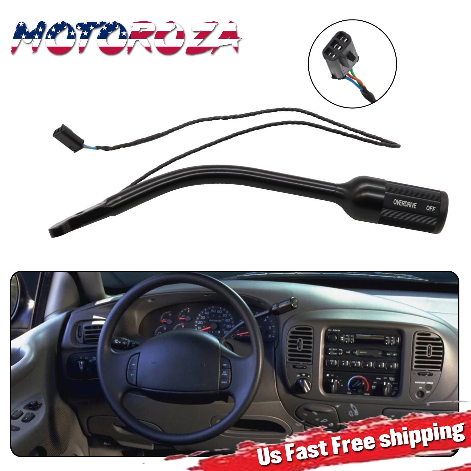 For Ford F150 F250 F350 F450 F550 Shifter Lever Arm with Overdrive Switch O/D
