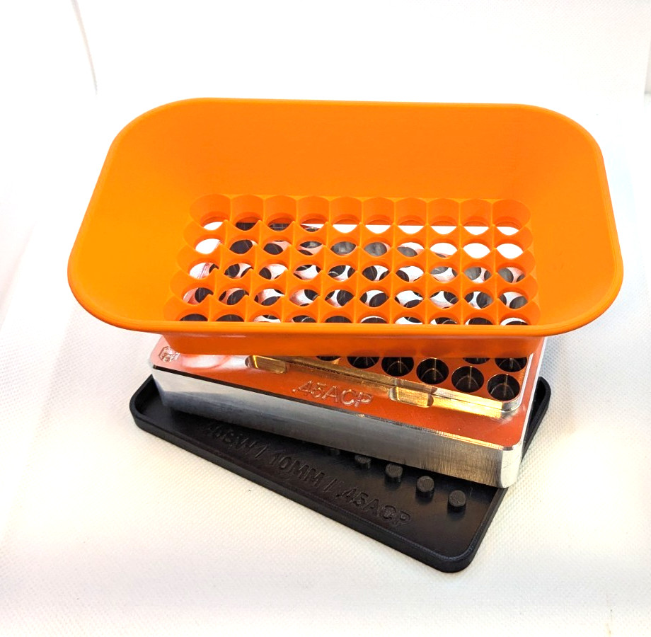 Bear Metal Design 50 Round .45 ACP RELOADING Case Gauge, COVER and FUNNEL