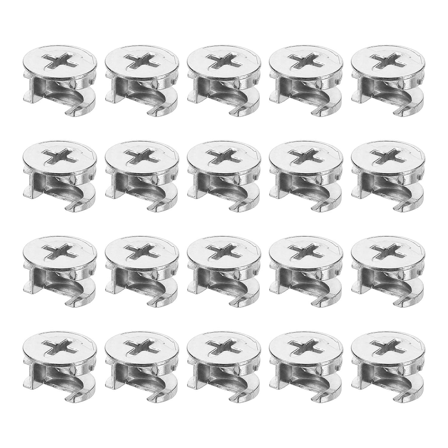 uxcell Cam Lock Nut for Furniture, 20pcs 15x9.5mm Joint Connector Silver