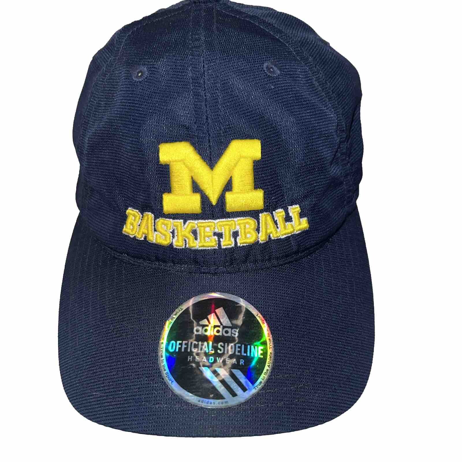 University of Michigan Adidas Official Sideline Headwear Hat Cap Basketball