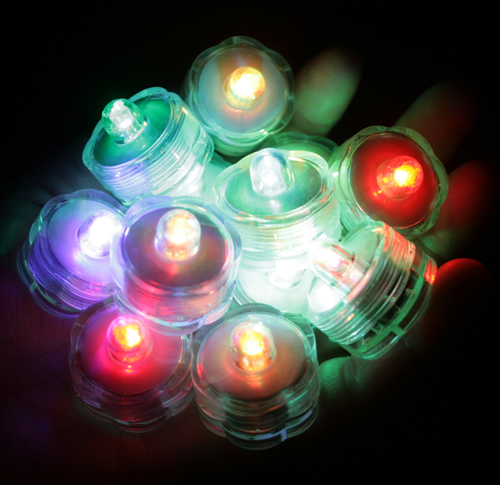 Multi-Color Changing LED very bright tealights, 10 - Candles Battery operated