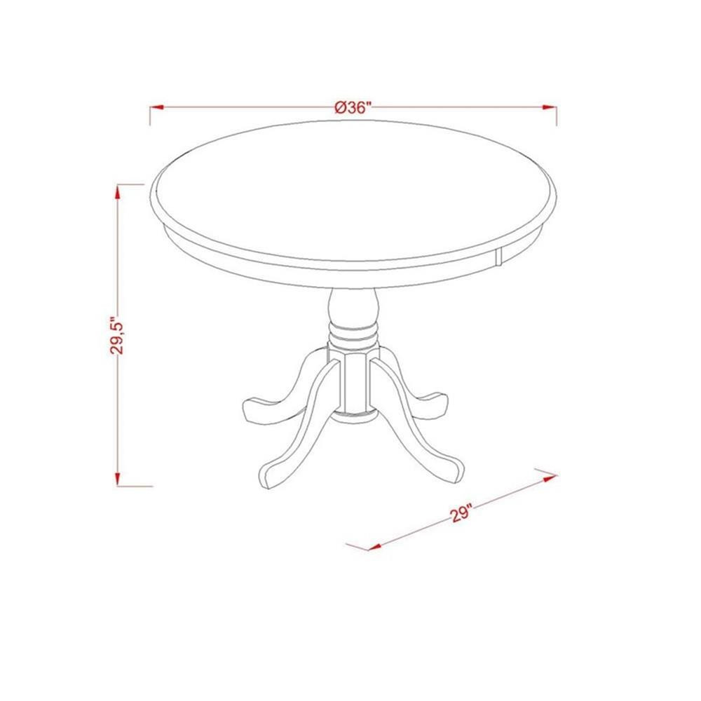 AMEN3-BCH-20 - Wooden Table and 2 Dark Gotham Grey Dining Chairs - Black Finish