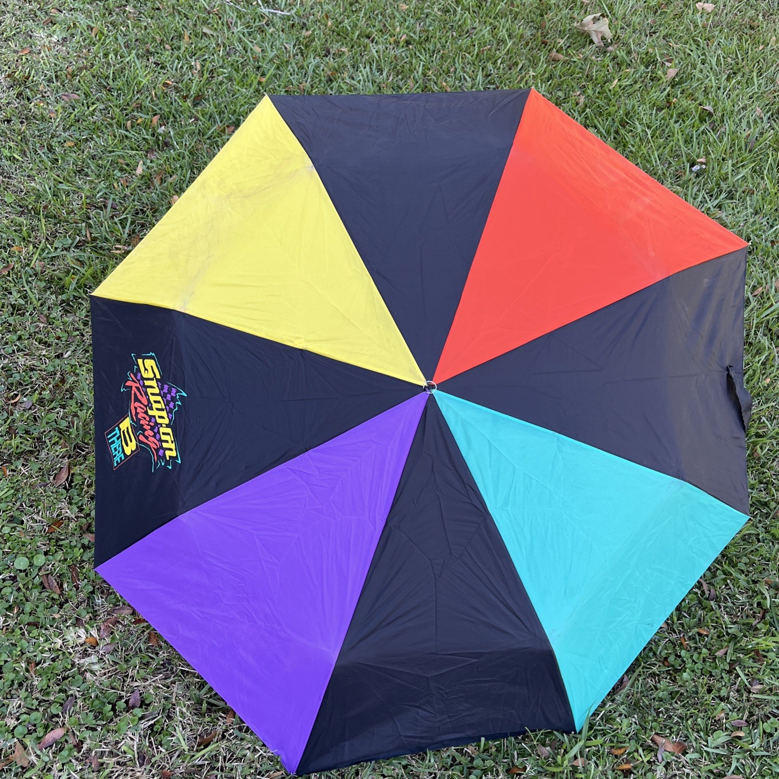 Vintage Snap On Tools Racing Umbrella Multi Color Compact *RARE*