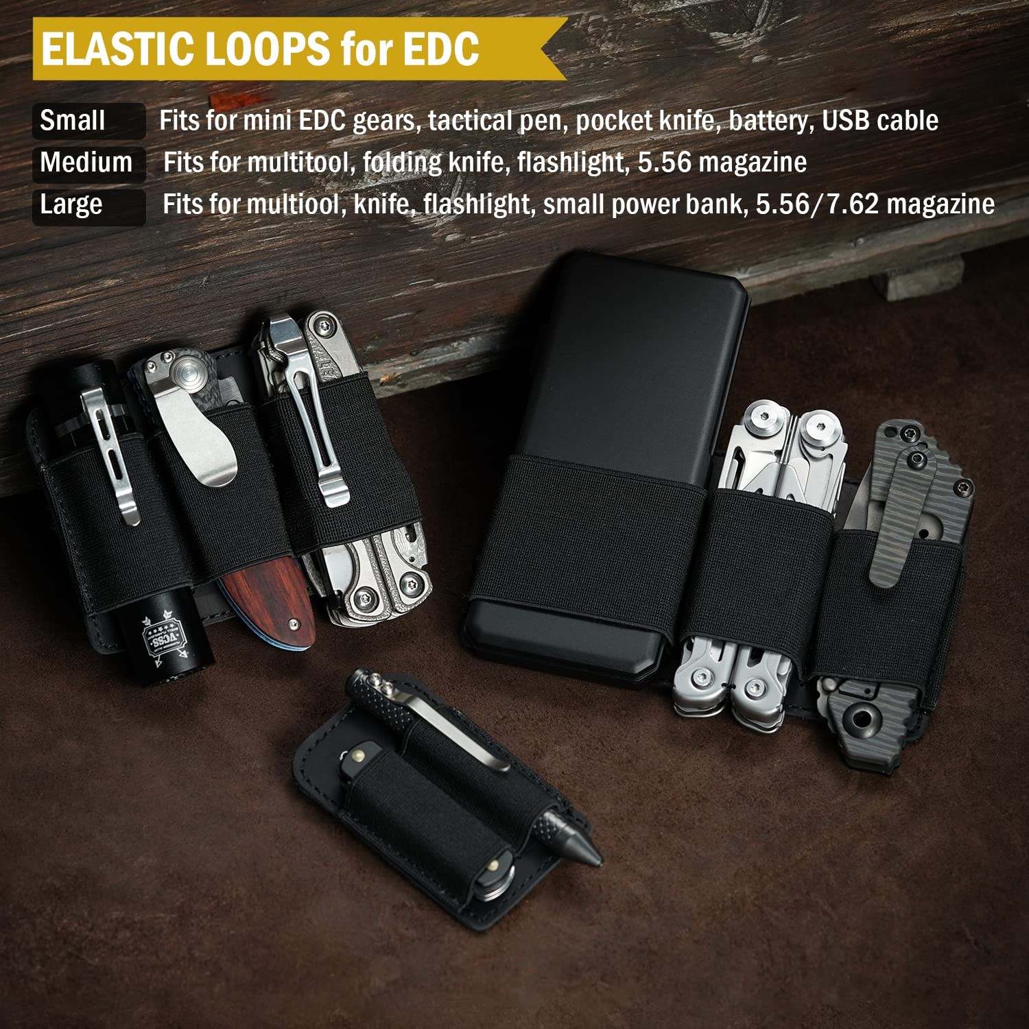 PL6 Tactical Modular Organizer, EDC Elastic Organizer Holder, Insert Pouch Pa...