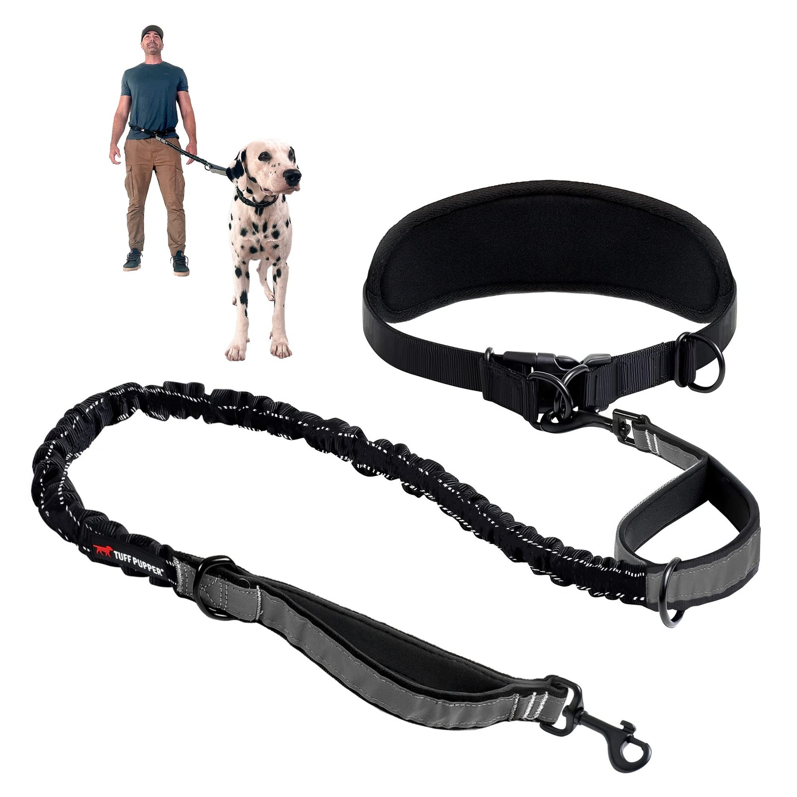 Heavy Duty Hands Free Dog Leash | One Large Dog Up to 125 lbs | Comfortable S...