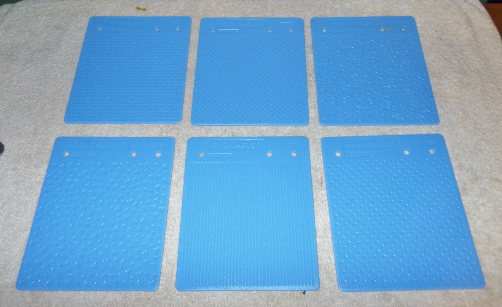 6 Fiskars Texture Plates 12 Designs Embossing clay cakes cookies etc ^