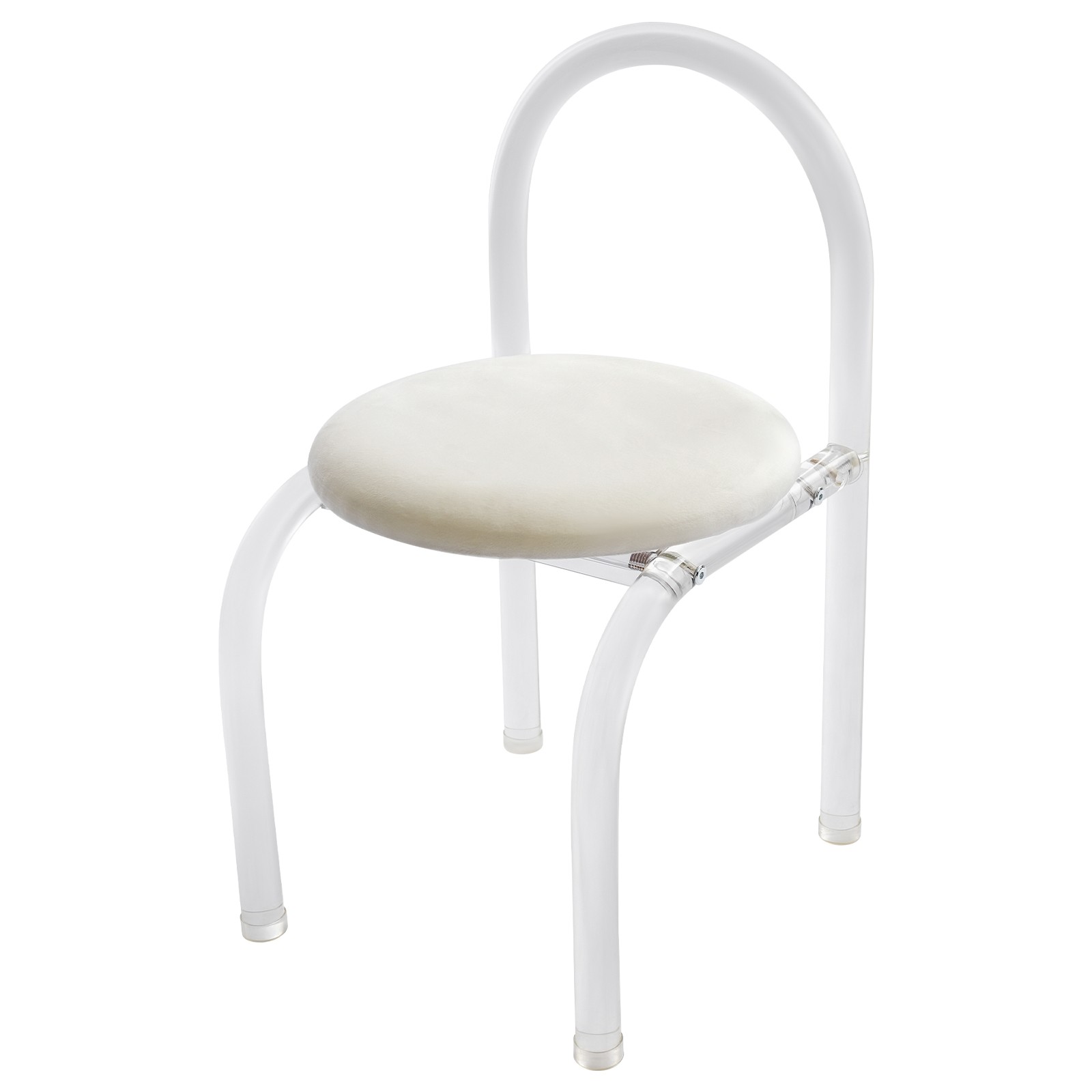 Modern Minimalist Acrylic Clear Desk Chair Makeup Chair 40*40*72cm Velvet White