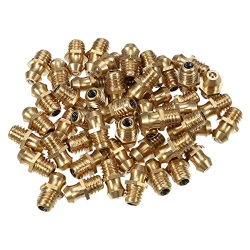 50 Pcs M6x1 Grease Nipple Fitting Straight 180 Degree Angle Brass M6x1.0