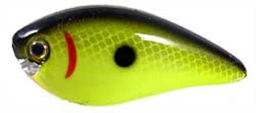 Strike King KVD 1.5 Square Bill Silent Crankbait- Black Back Chartreuse