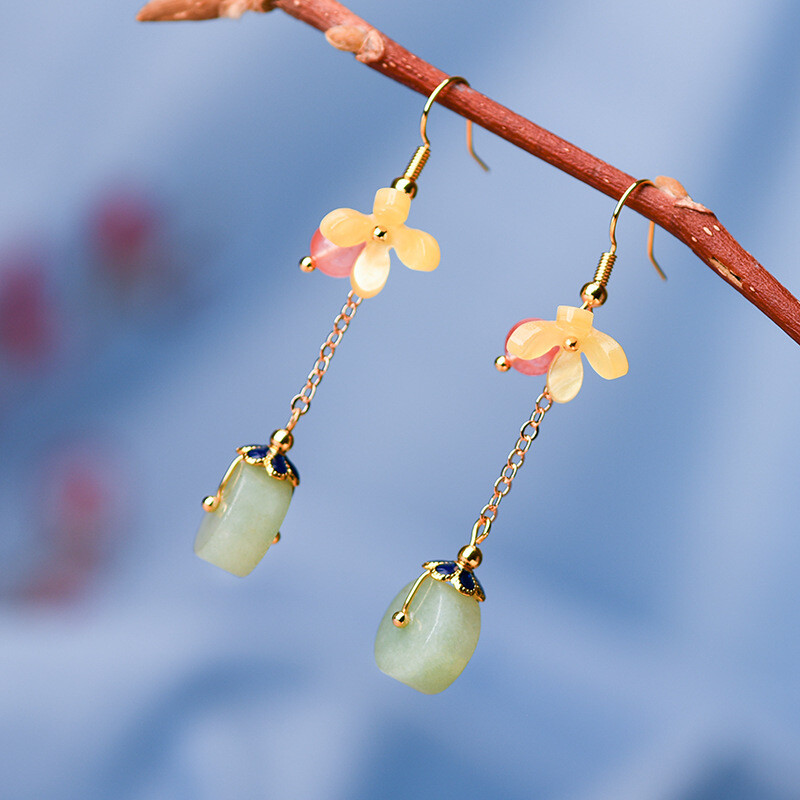 Girl Earrings Women Long Tassels Chinese Style Hanfu Cheongsam Elegant Earrings