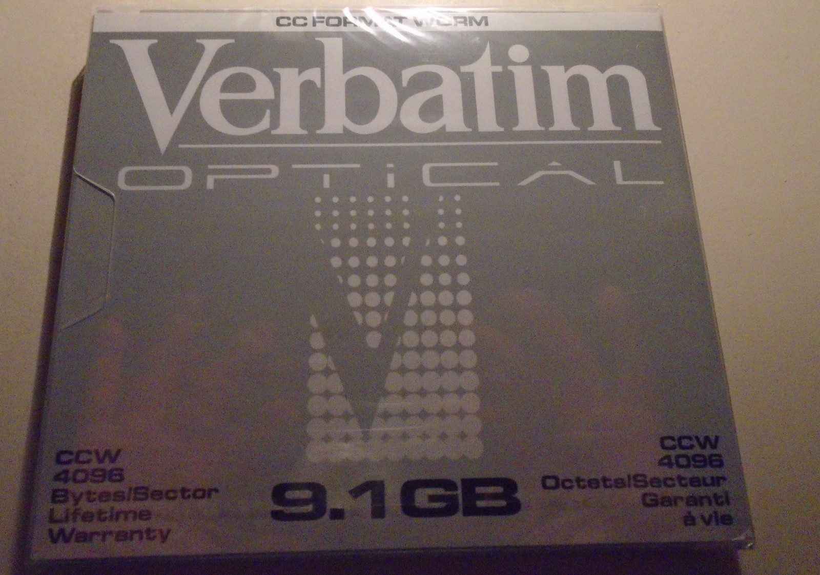 NEW Verbatim 9.1GB CCW 4096b/s Write Once 5.25" MO Optical Disk WORM 94124