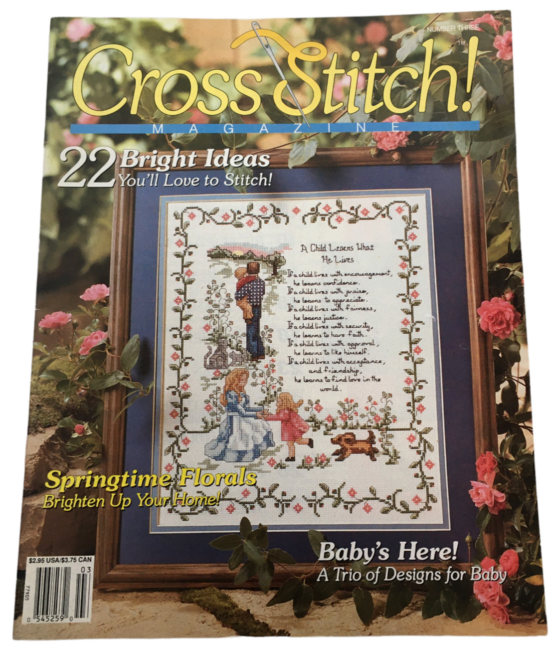 Cross Stitch Magazine All These Kittens Cat Spring Florals Baby Arrival Number 3