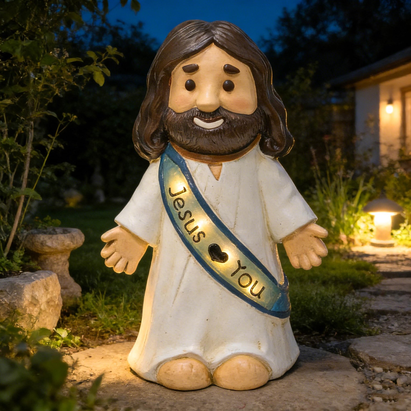 LIULO TOOL Jesus Love You Solar Lighted 10.4 x 6.3 in (H x W), White