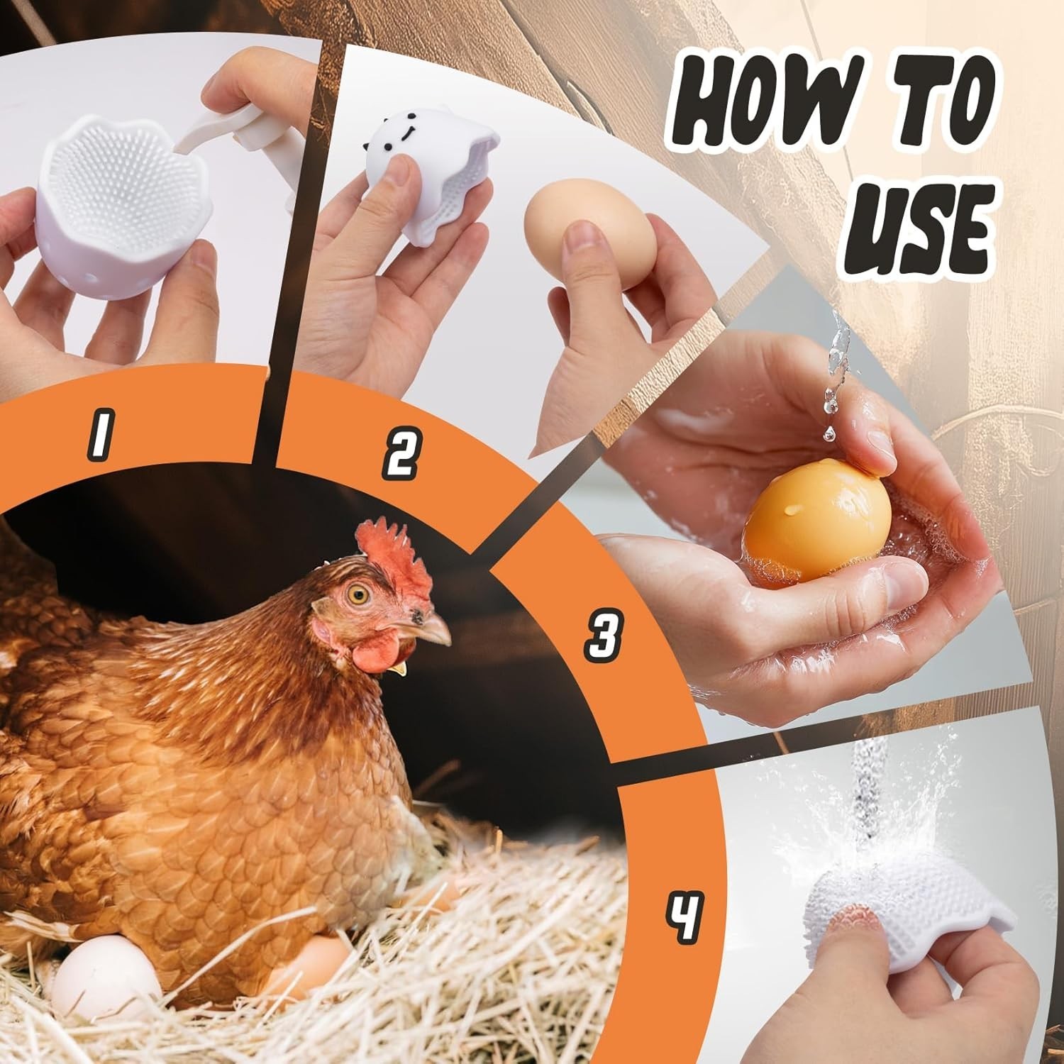 Versatile 2Pcs Silicone Egg Cleaner - Perfect for Fresh Eggs, Fruits & Veggies