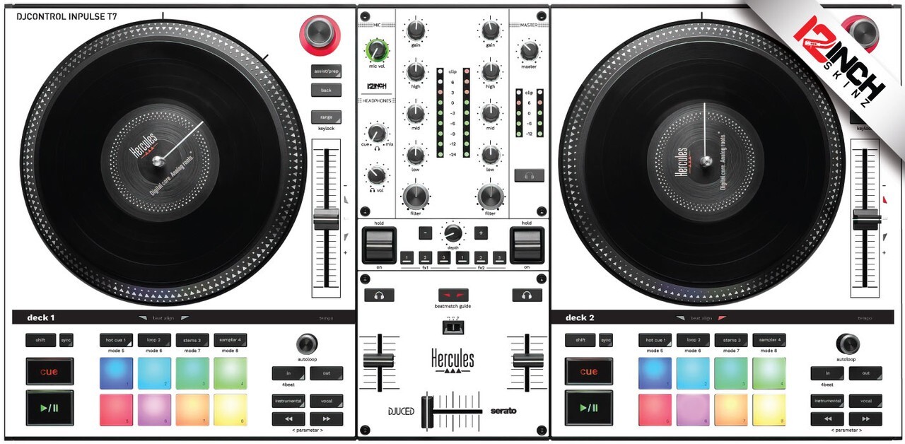 Hercules DJcontrol Inpulse T7 Skin - White Black
