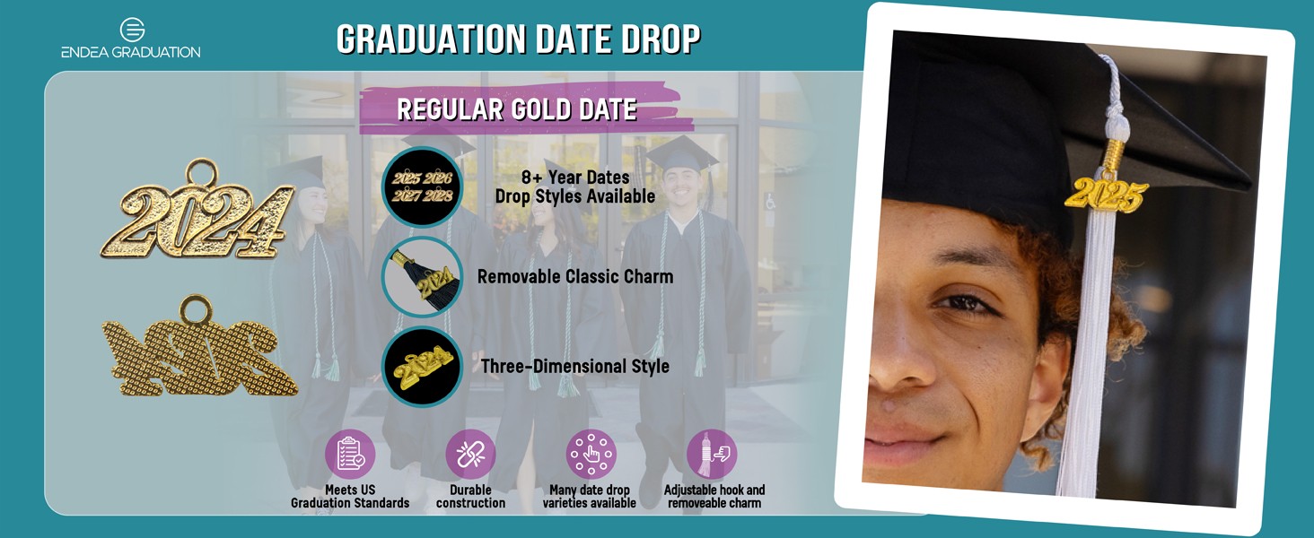 Tassel Date Charm Gold Year