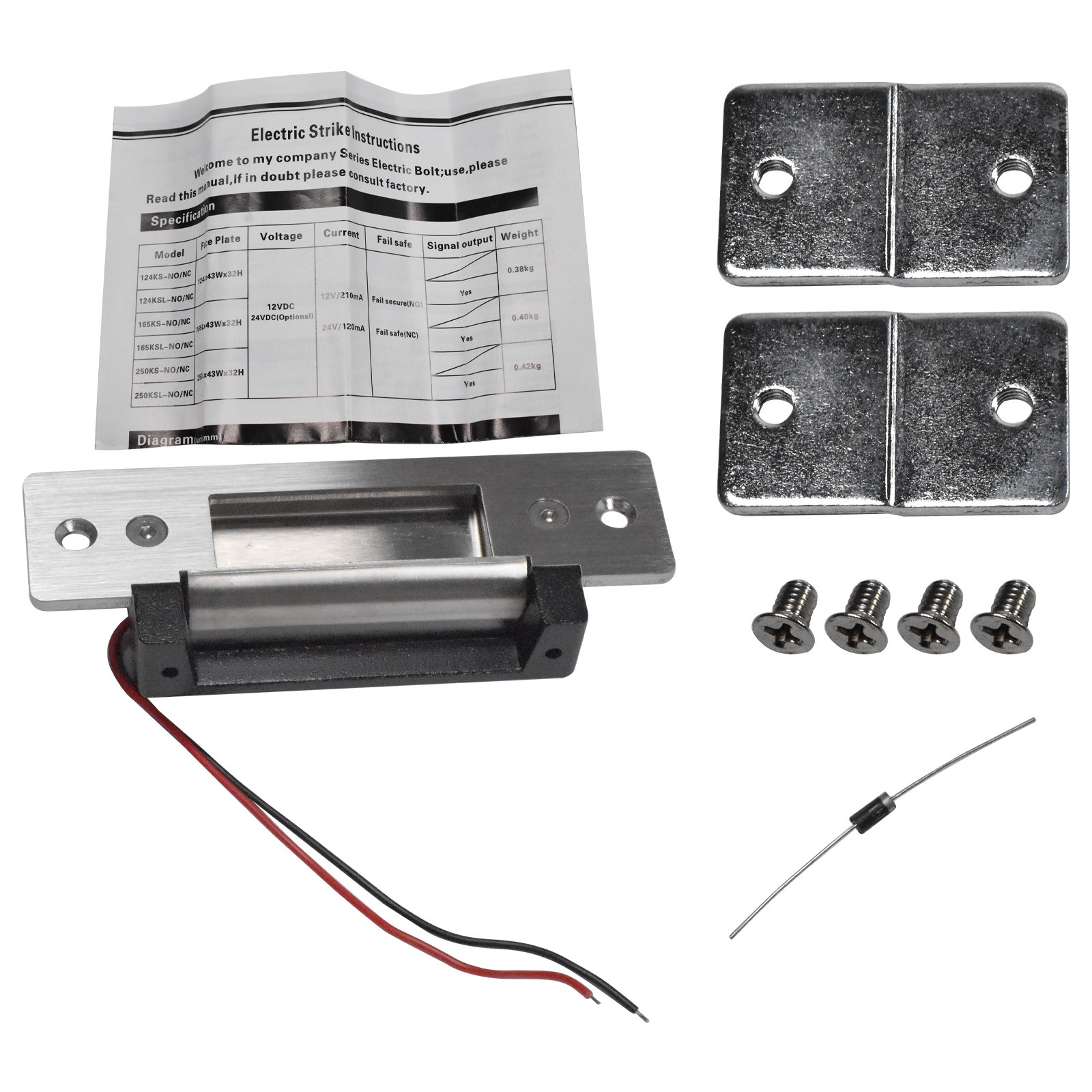 Fail-Safe Fail-Secure Electric Door Strike Lock Access Control Entry Lock