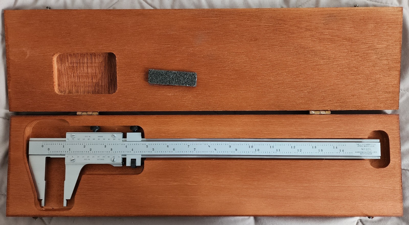 Vintage Starrett 123Z-12 12" Master Vernier Caliper - Satin Chrome Finish