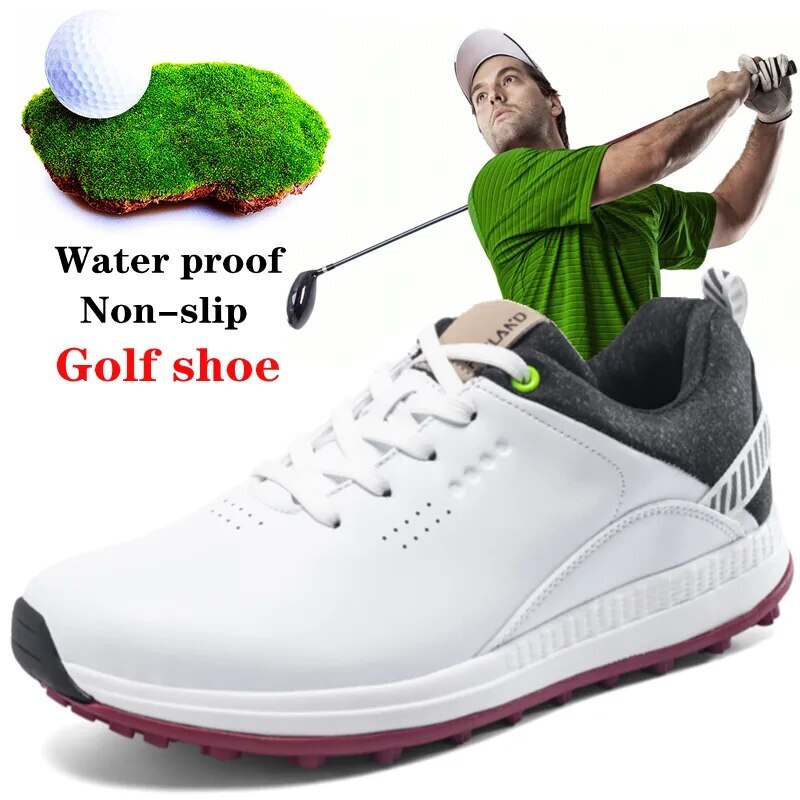 Men's Leather Professional Golf Shoes Outdoor Golf Training Shoes Walking Shoes