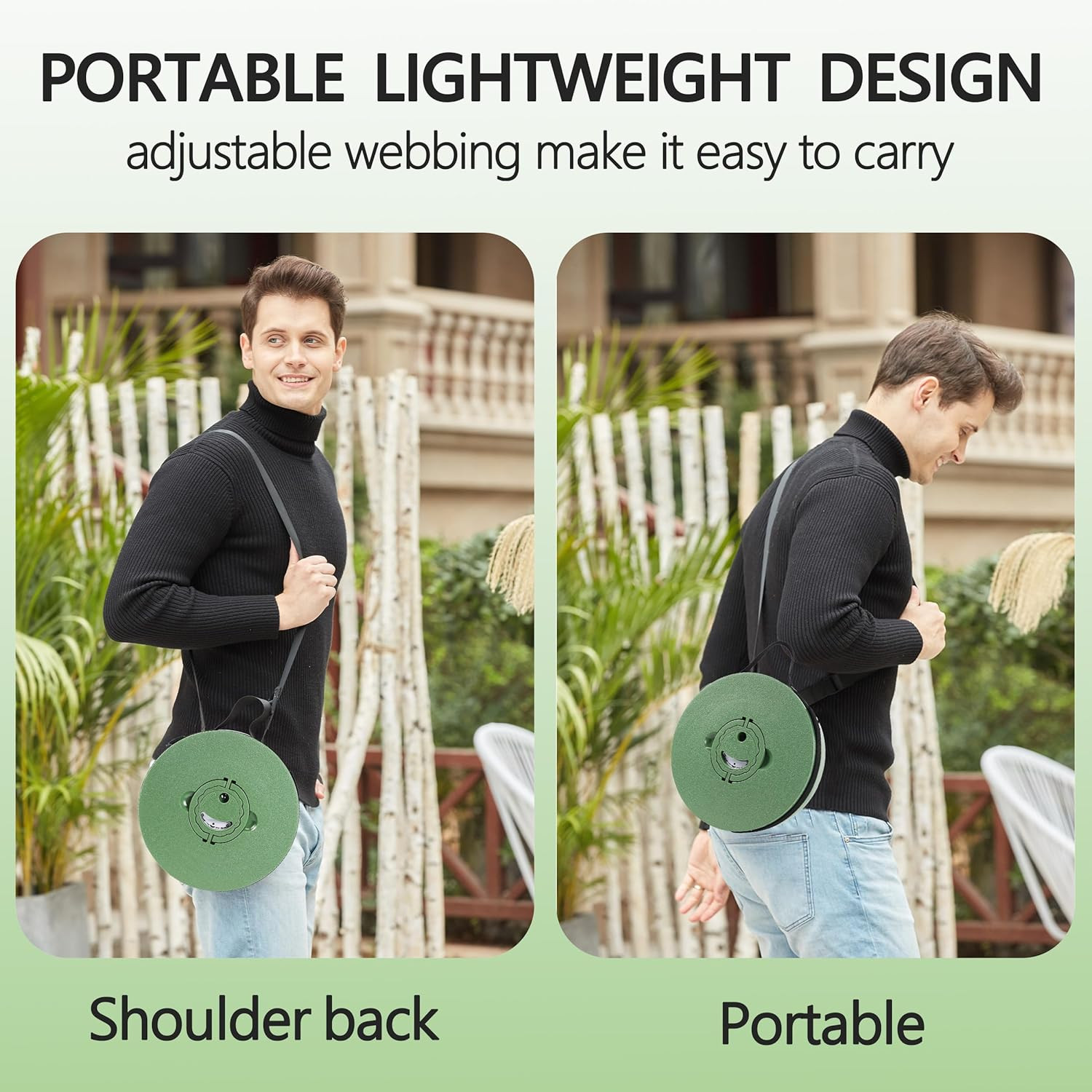 Upgraded XXL Collapsilbe Stool with Cushion,More Sturdy and Height 19.7“,D11.8”,